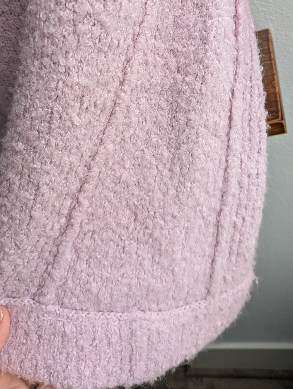 Free People 32% Alpaca Blend Oversized V-Neck Sweater Rose Pink XS Slouchy